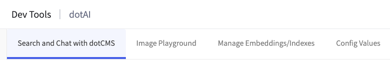 dotAI Tool tabs.