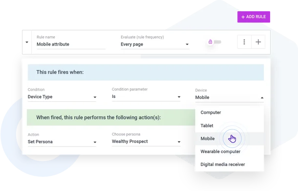 rules engine to create connected and personalized experiences